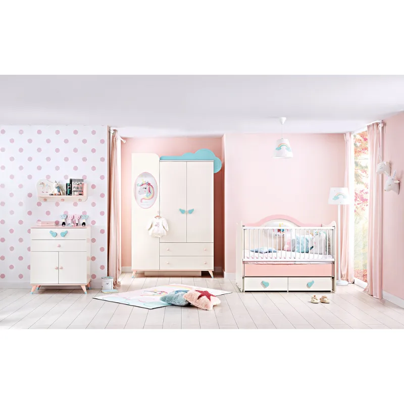 Трикрилен детски гардероб UNICORN, снимка 4