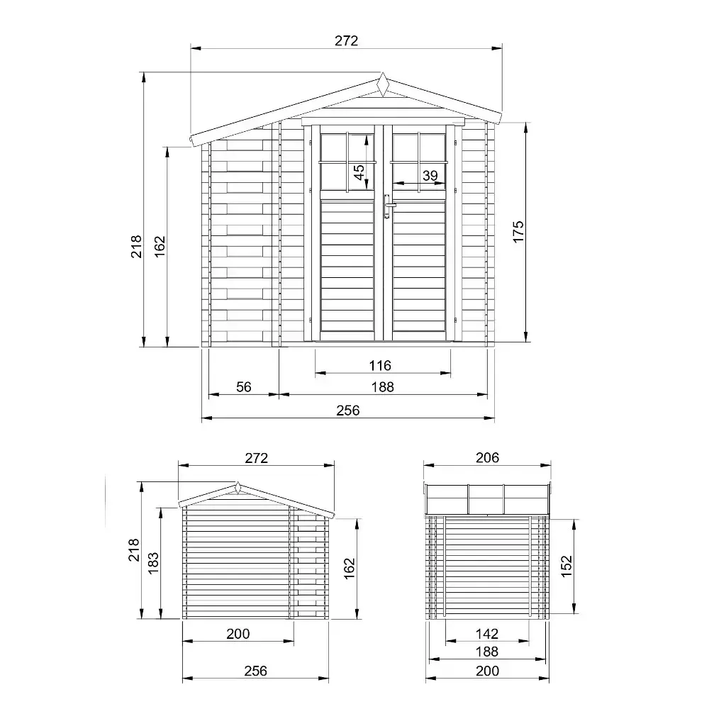Барака с навес - 256 × 200 см – 5 м² – код TTM386F, снимка 6