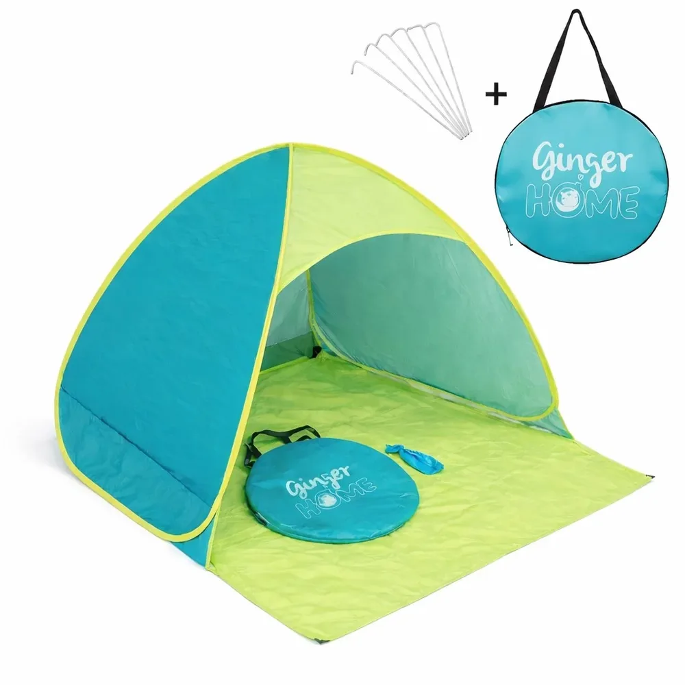 Детска Pop-Up палатка с UV защита 50+ – лека, сгъваема, за плаж и градина, 165×150×110 см, снимка 5