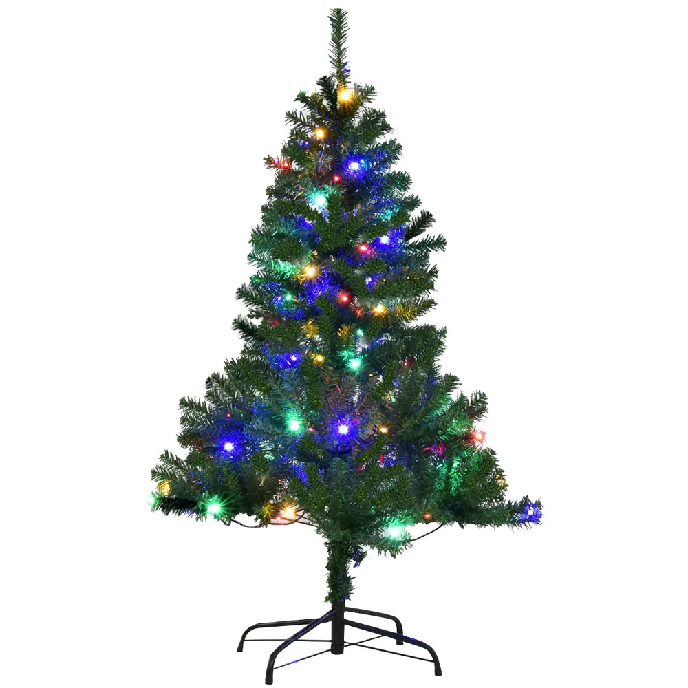 Изкуствена коледна елха със светещи LED вериги, 120 см, снимка 7