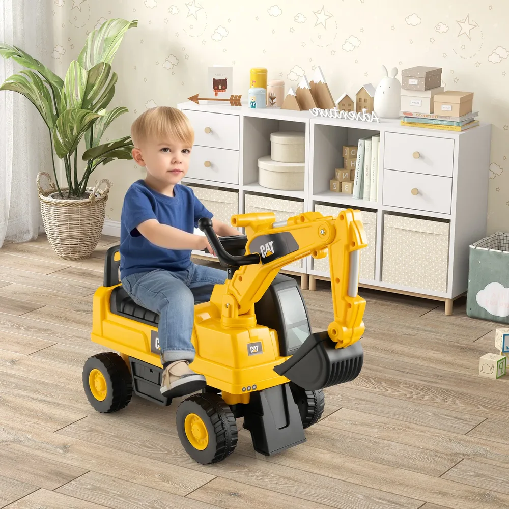 Детски багер за каране Caterpillar, лицензиран, жълт, снимка 3