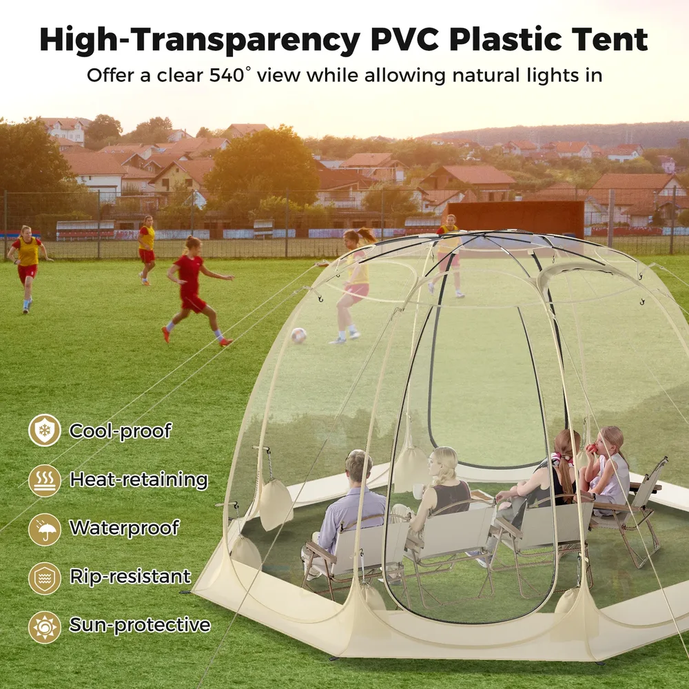 Прозрачна палатка-иглу с PVC стени за 5–6 души, 259 × 259 см, снимка 8