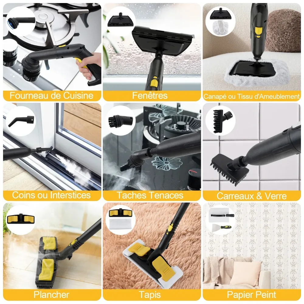 Парочистачка 2000 W с налягане 5 бара, резервоар 1,8 л и до 160 °C, жълта, снимка 4