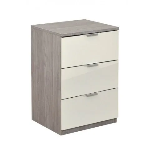 Нощно шкафче ELEGANCE 3F – бял гланц, снимка 2