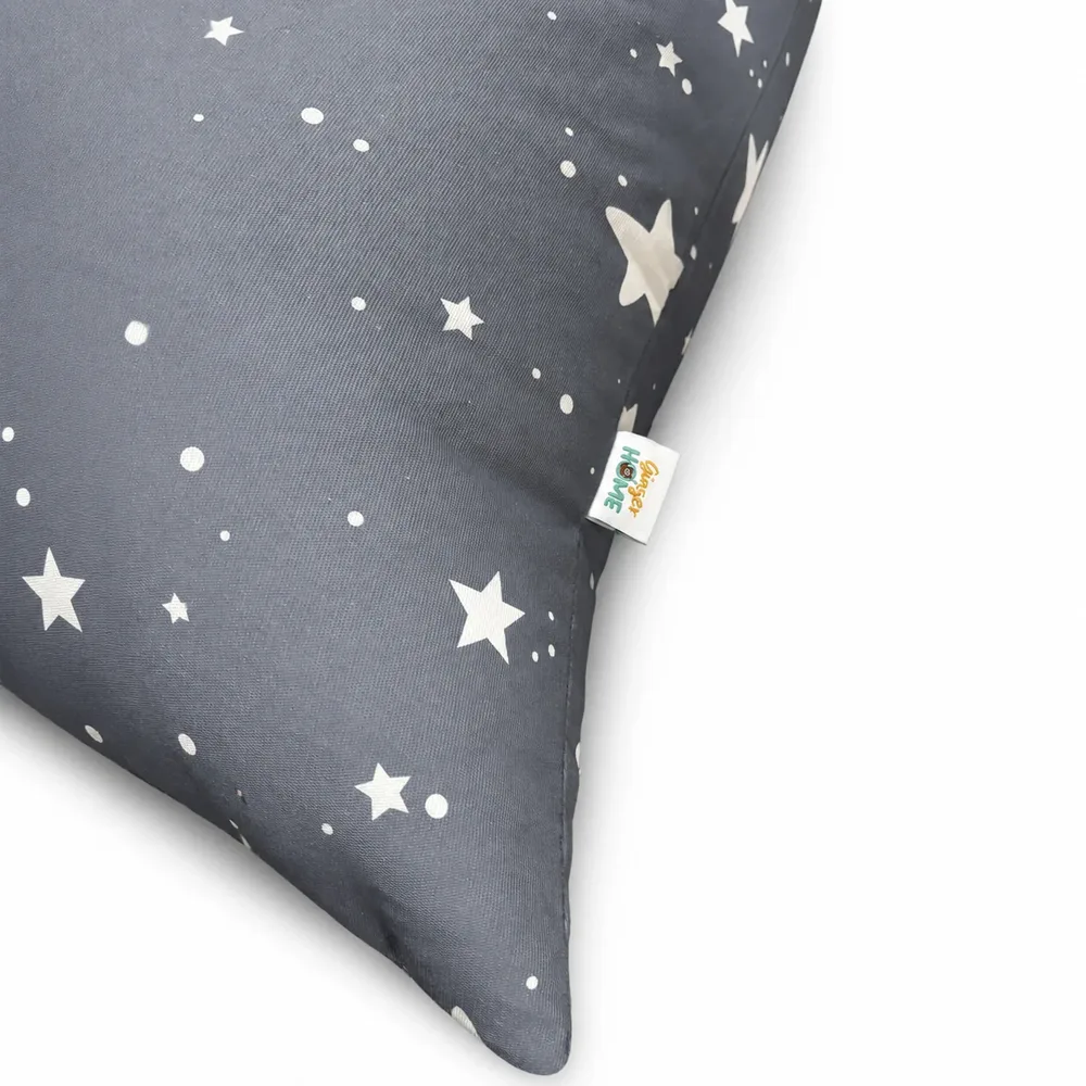 Детски пуф лежанка Little Stars, 100% памук, сив барбарон със звезди, 127x81x76 см, снимка 9