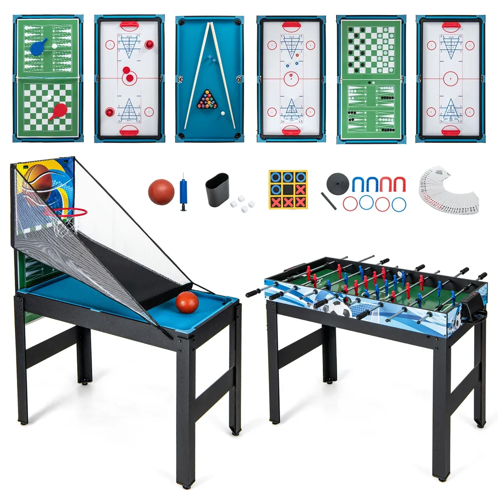 Комбинирана игрална маса 14 в 1 с джага и други игри, снимка 3