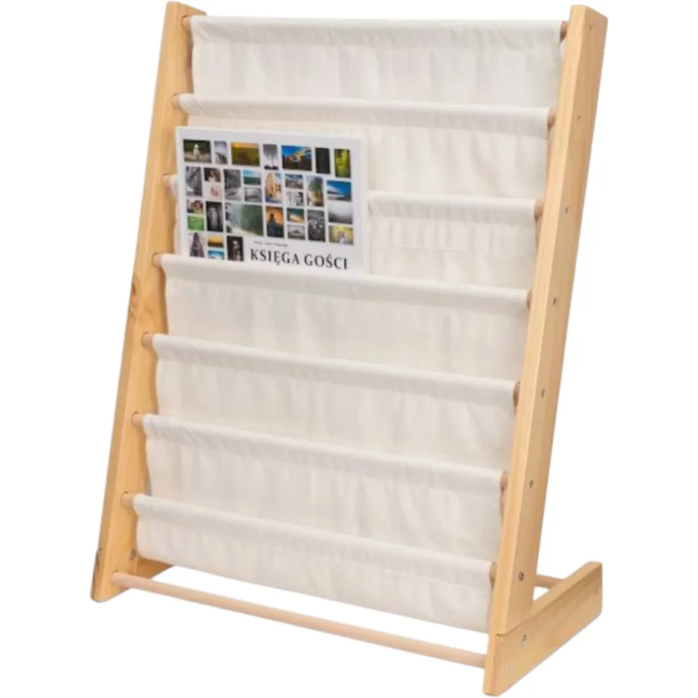 Детска етажерка за книги дърво, 6 рафта, Монтесори 64x30x79 см, снимка 7