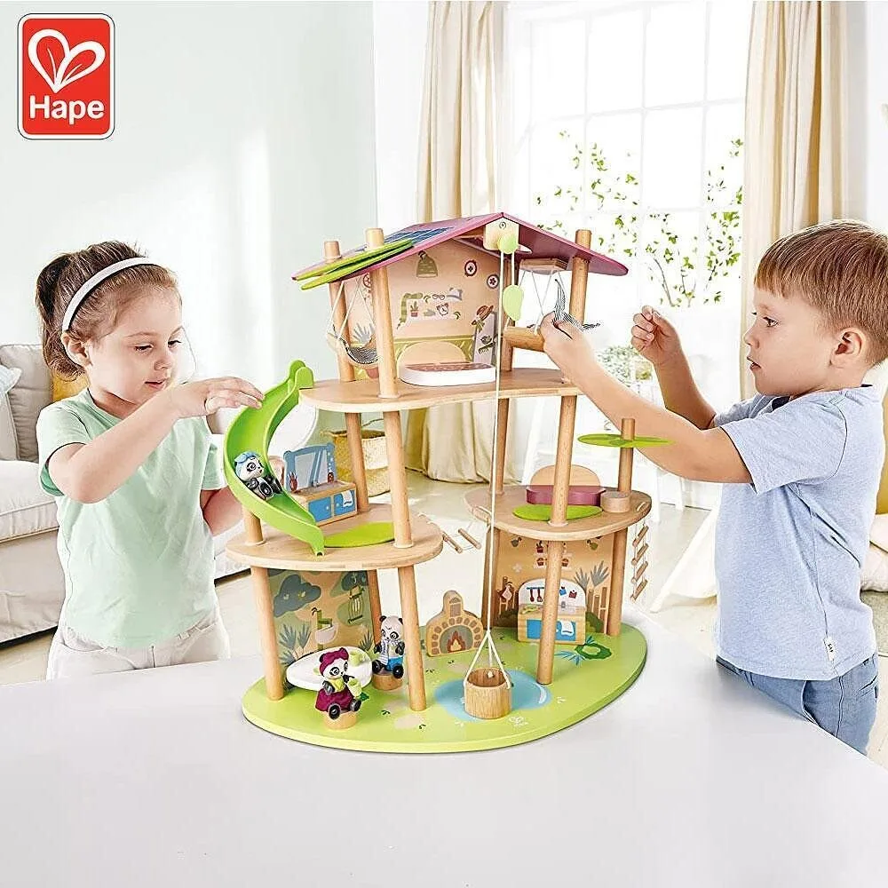Дървен комплект, Hape, Бамбуковата къща на пандите, 25 части, снимка 2