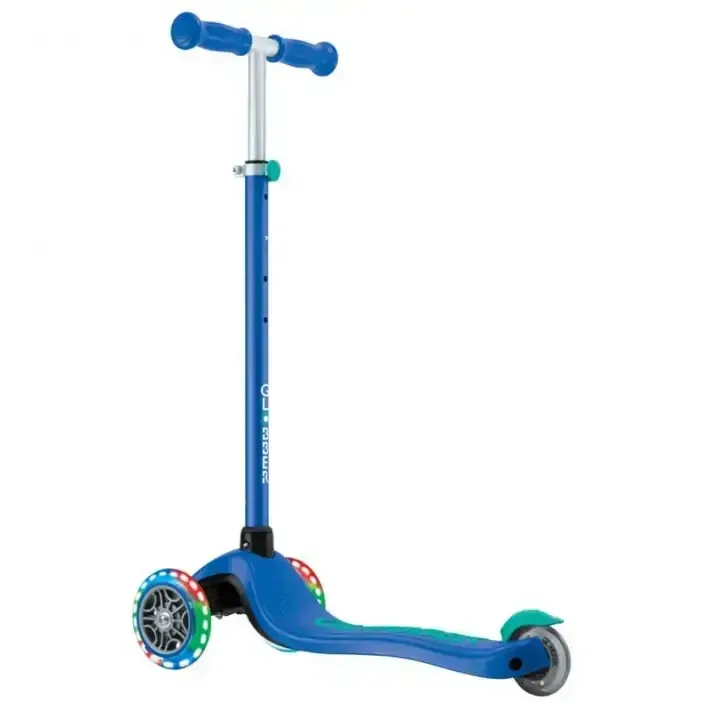 Детска тротинетка с 3 светещи колела GLOBBER PRIMO PLUS LIGHTS, синьо - зелена, снимка 8