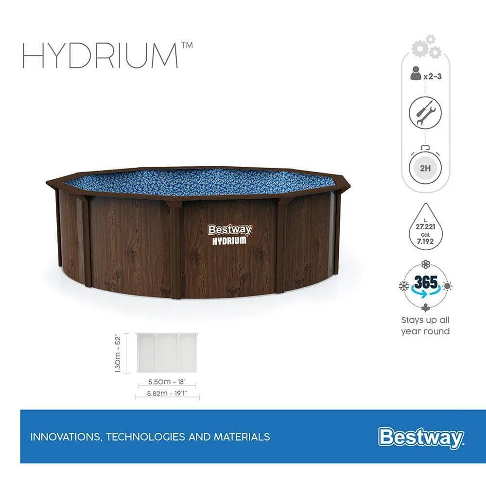 Басейн Hydrium 561CS - 5.5 метра с помпа, стълба, подложка, покривало и диспенсър, снимка 5