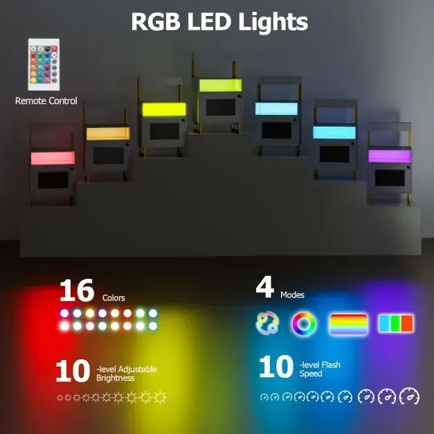 Нощно шкафче с LED осветление и горна тава, бяло, снимка 7
