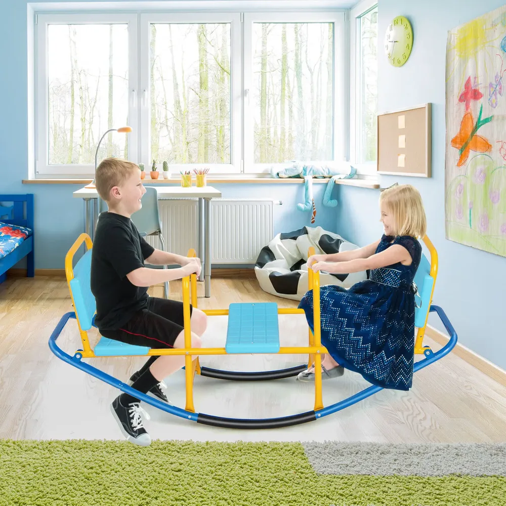 Детска въртяща се клатушка за деца от 3 до 8 години, синя, снимка 6