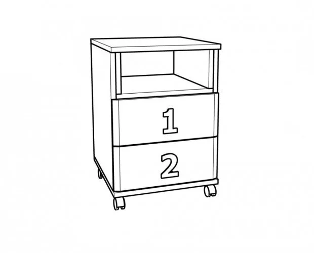 Шкафче NUMERO 2F – бял дъб/розово, снимка 4