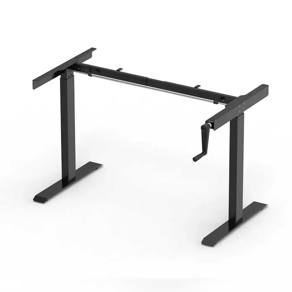 Основа за бюро Ergo Desk - механична регулация – сив метал, снимка 3