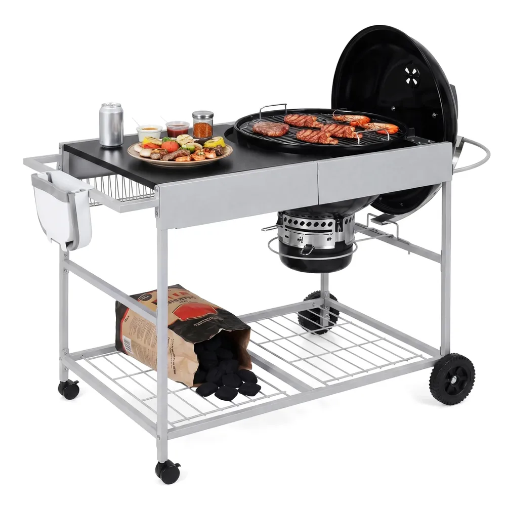 Мобилна маса за грил Weber Original Kettle 46–56 см, за къмпинг, черна, снимка 4