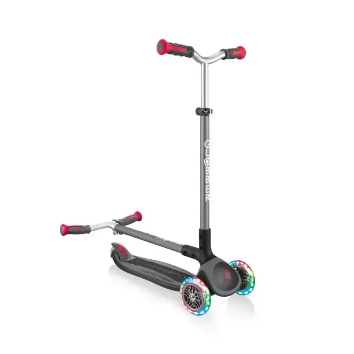 Тротинетка с 3 колела Globber Master Lights, черно-червена, снимка 3