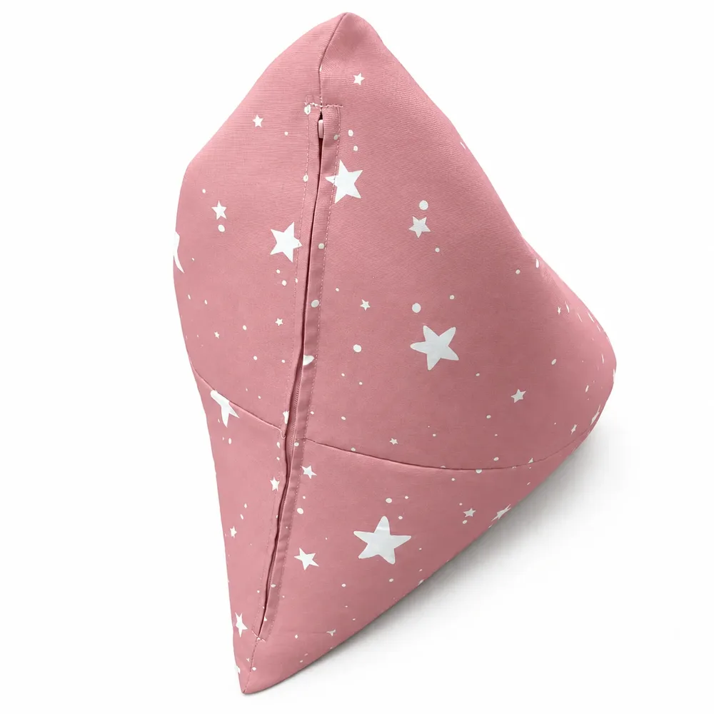 Детски пуф лежанка Little Stars, 100% памук, розов барбарон със звезди, 127x81x76 см, снимка 10