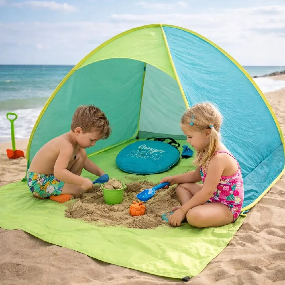 Детска Pop-Up палатка с UV защита 50+ – лека, сгъваема, за плаж и градина, 165×150×110 см, снимка 6