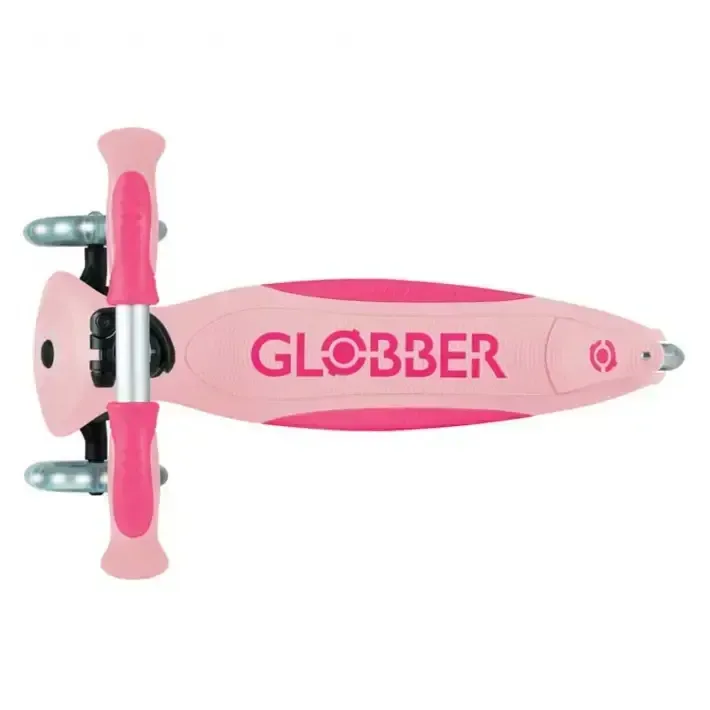 Детска сгъваема тротинетка с родителски контрол Globber Go Up Deluxe Flash Lights, розова, снимка 7