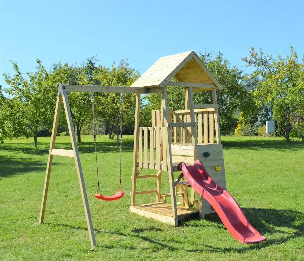 Кула Junior Activity с пързалка, пясъчник, една люлка и пейка, снимка 5