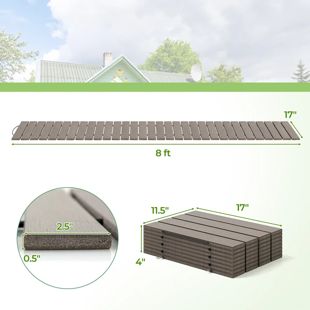 Навиваща се градинска пътека от HDPE с имитация на дърво, 2,4 м, S, снимка 5