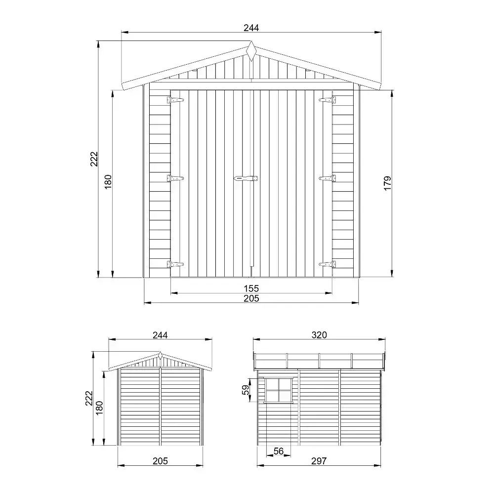 Дървен гараж – 297 × 205 см – 6 м², снимка 6