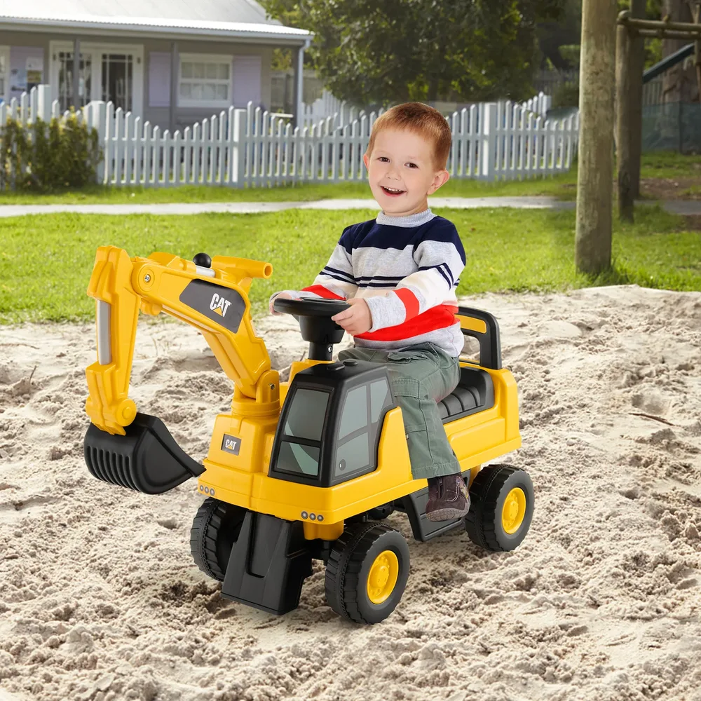 Детски багер за каране Caterpillar, лицензиран, жълт, снимка 2