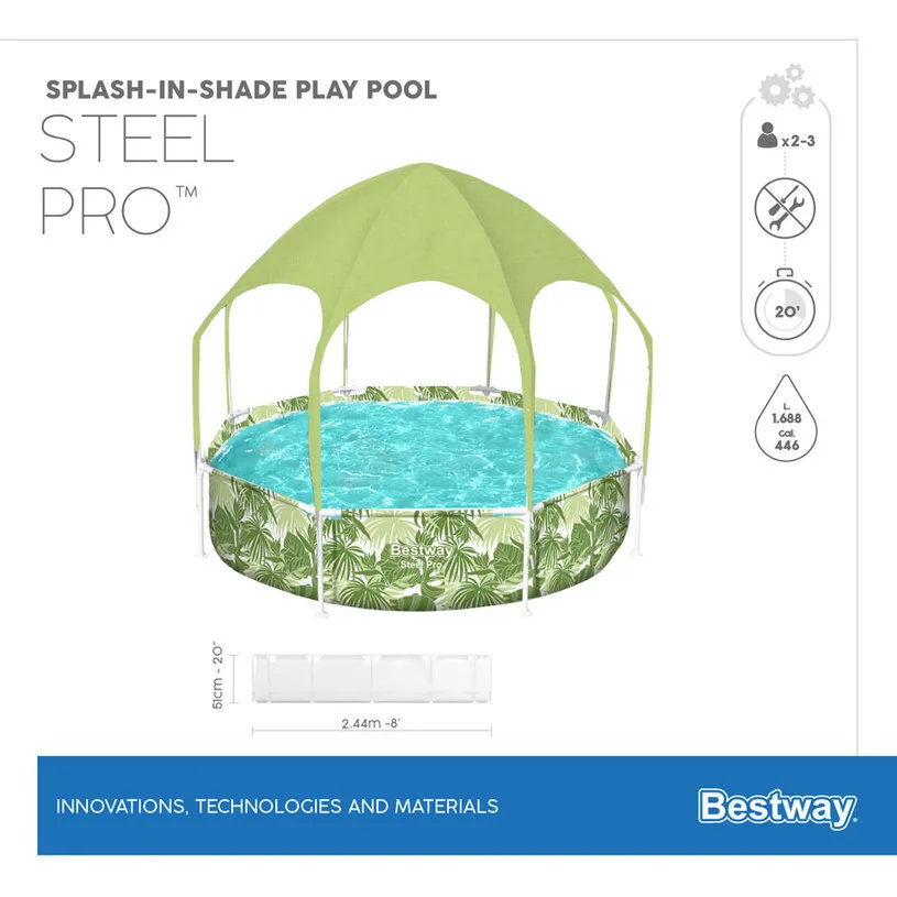 Детски басейн Bestway със сенник - 244 × 51 см, снимка 2