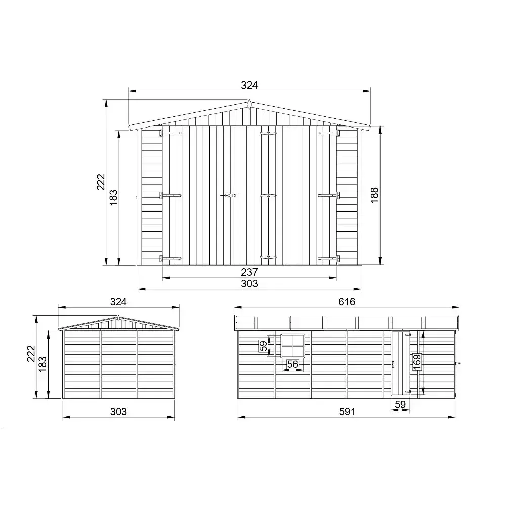 Дървен гараж – 591 × 303 см – 18 м², снимка 7
