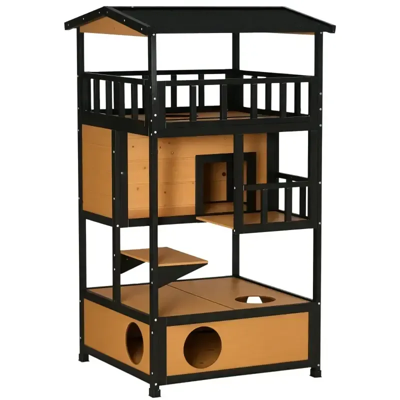 Къщичка за котки устойчива на атмосферни влияния - 75,5 × 75 × 137 см