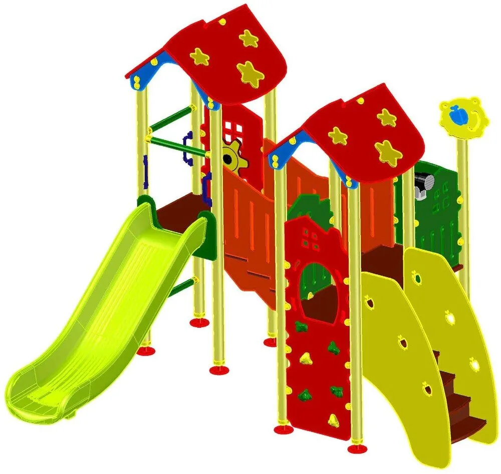 Комбинирано детско съоръжение PS0048-3 – 3,65 × 3,11 × 2,75 м