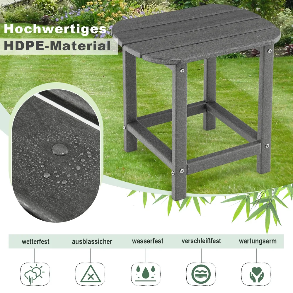 Градинска маса от HDPE, устойчива на атмосферни влияния, сива, снимка 4