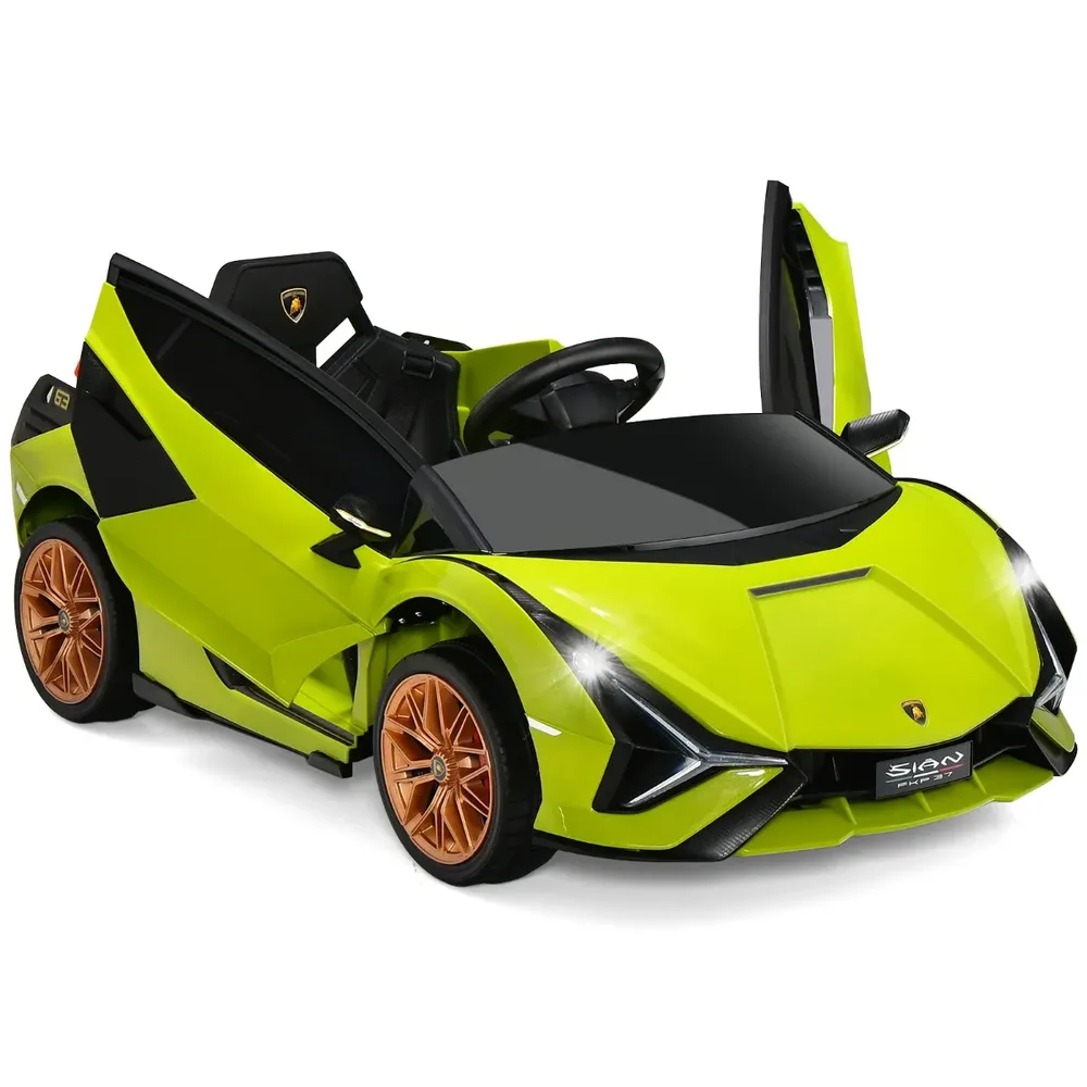 Детска електрическа кола Lamborghini 12V с дистанционно 2.4G и MP3, зелена