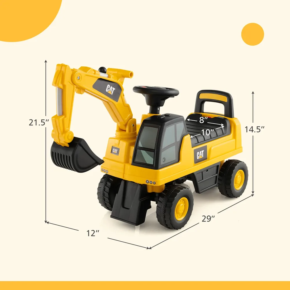 Детски багер за каране Caterpillar, лицензиран, жълт, снимка 5