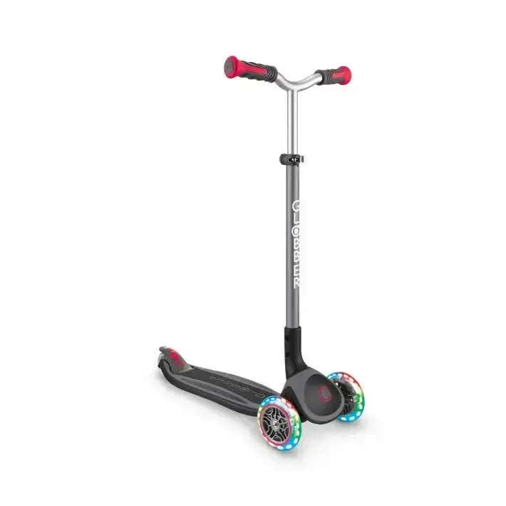Тротинетка с 3 колела Globber Master Lights, черно-червена, снимка 4