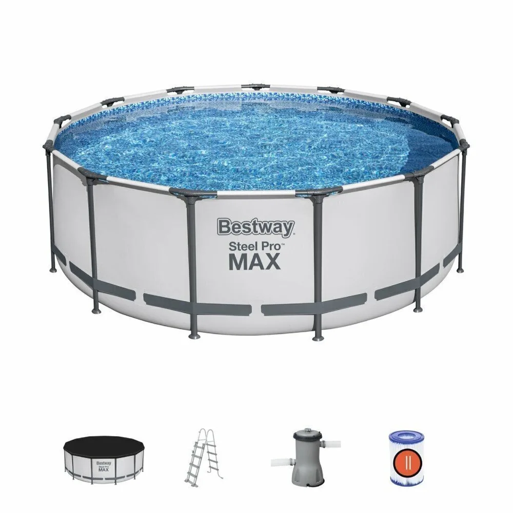 Басейн с метална рамка 396 × 122 см Bestway Steel Pro MAX