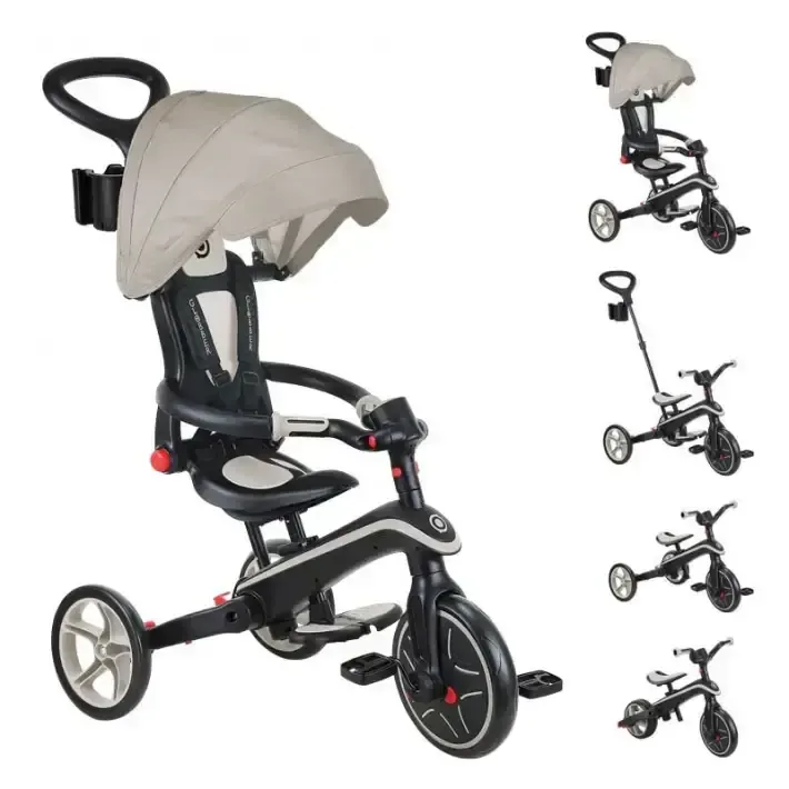Детска триколка 4 в 1 GLOBBER EXPLORER TRIKE FOLDABLE, сгъваема, бежов цвят, снимка 2
