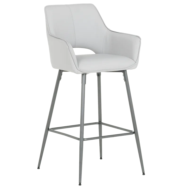 Бар стол TELFORD 2 силиконова кожа - сив 67