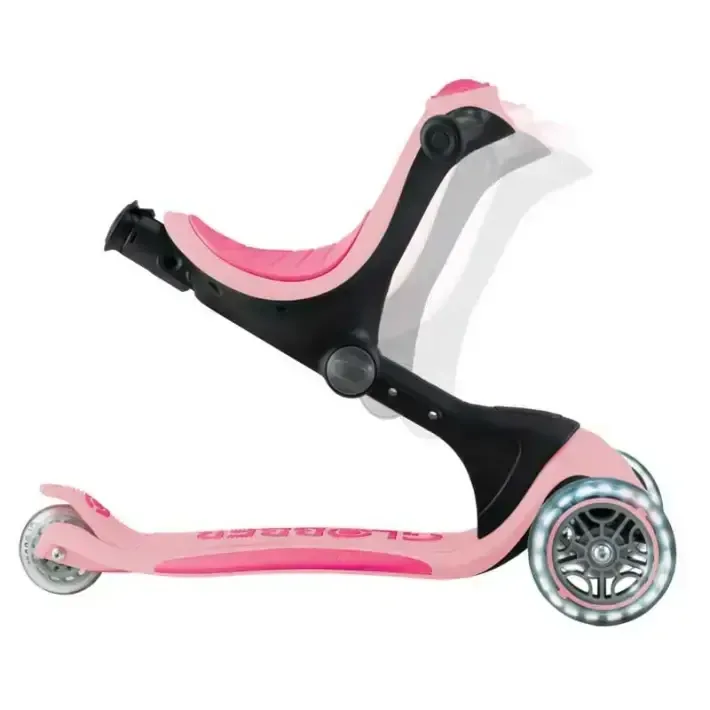 Детска сгъваема тротинетка с родителски контрол Globber Go Up Deluxe Flash Lights, розова, снимка 9