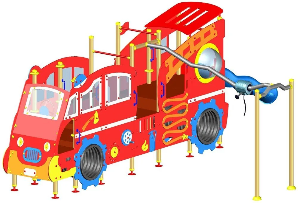 Комбинирано детско съоръжение FIRETRUCK PS0052