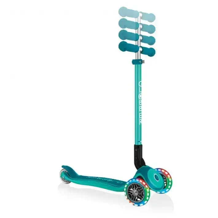 Детска сгъваема тротинетка със светещи колела PRIMO FOLDABLE PLUS LIGHTS – изумрудено зелена, снимка 4