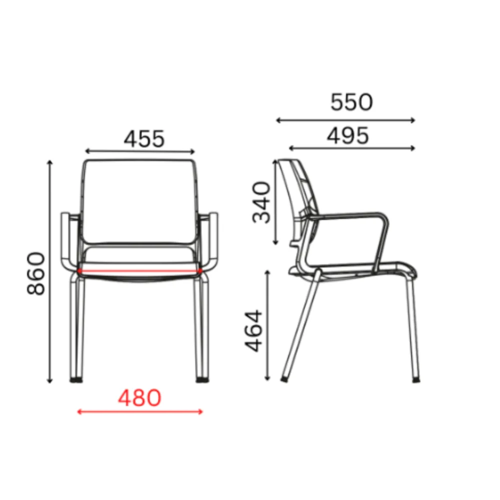 Конферентен стол Xilium Mesh Arm 4L, снимка 5