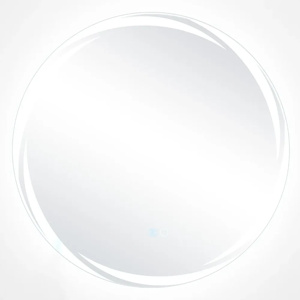 Огледало за баня 60 × 60 см с LED осветление в 3 цвята, сензорен бутон и против изпотяване