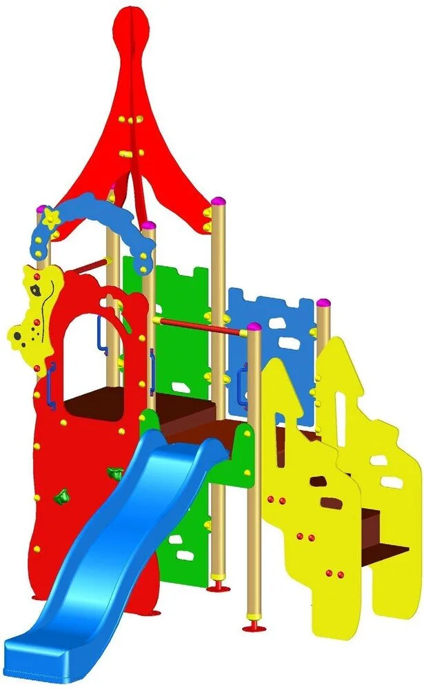 Комбинирано детско съоръжение PS0030-3 – 2,55 × 2,35 × 3,42 м