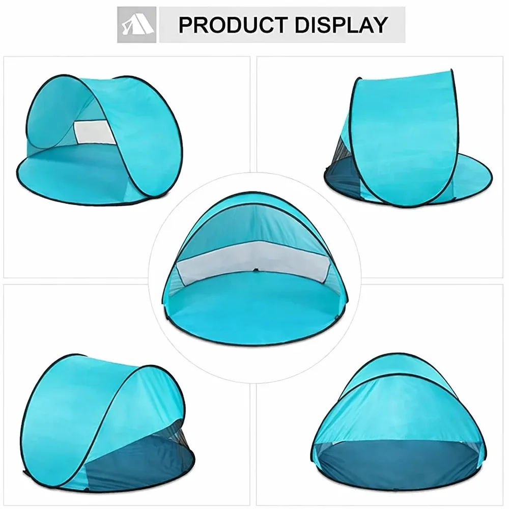 Детска Pop-Up палатка за игра с UV защита 50+ – кръгла, лека и сгъваема, за плаж и градина, 150×150×90 см, снимка 9