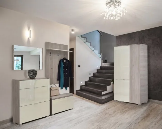 Закачалка и шкафче за антре ELEGANCE 80 – бял гланц, снимка 4