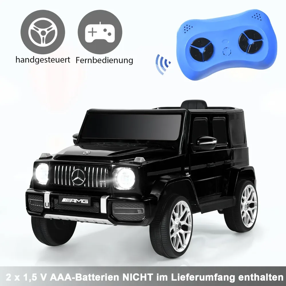 Детска електрическа кола Mercedes-Benz G63 12V с музика и фарове, черна, снимка 6