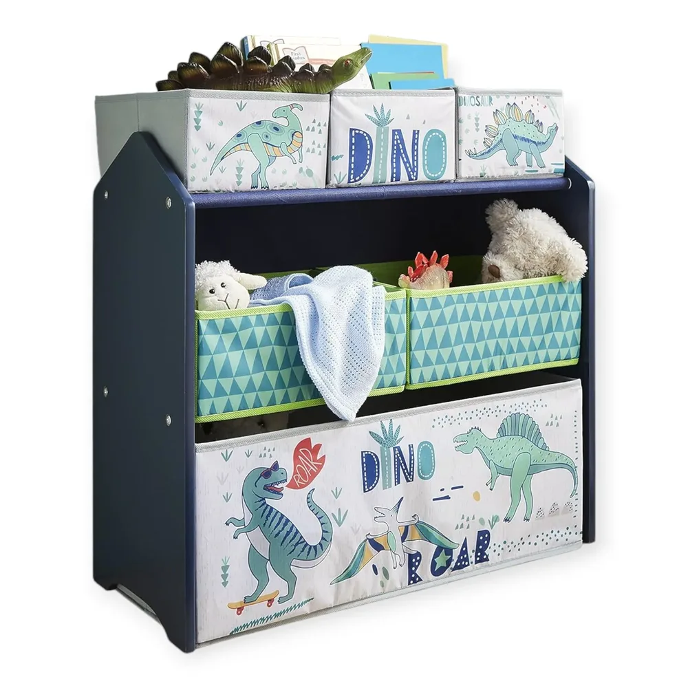 Детска етажерка, органайзер за играчки с кутии за съхранение DINOSAUR
