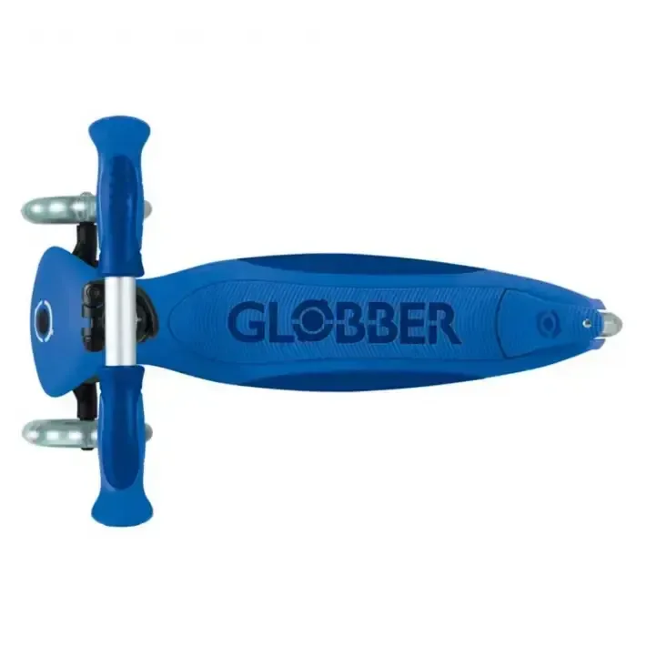 Детска сгъваема тротинетка с родителски контрол Globber Go Up Deluxe Flash Lights, тъмно синя, снимка 7