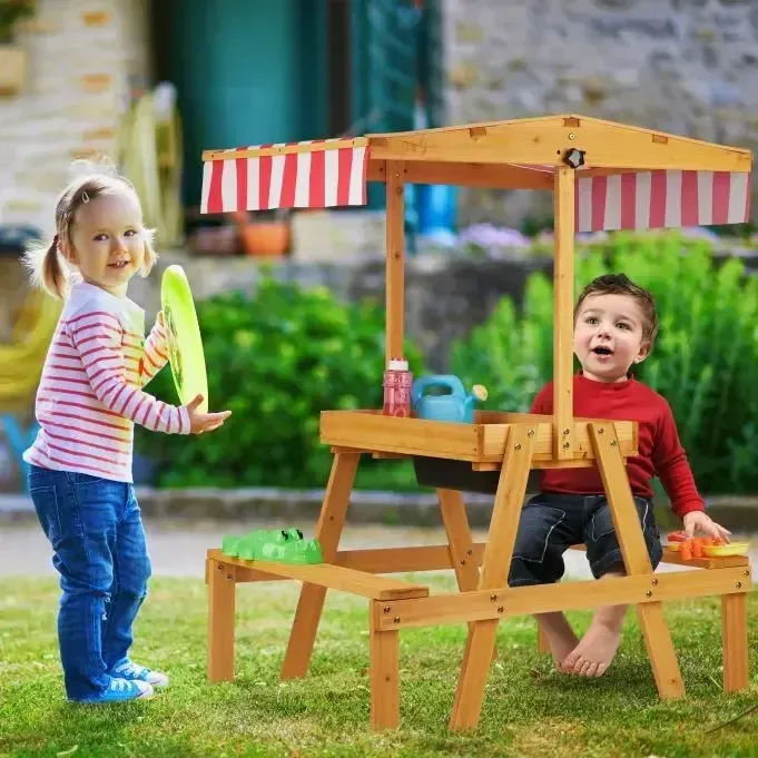 Детски кът, маса за игра с пясък, Тента, снимка 3